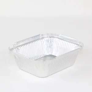 Stackable Silver Rectangle Small Aluminum Foil Container with Paper Lid 150ml Food Grade Oven Safe