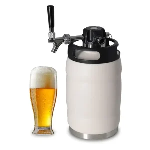 Stainless Steel Draft Mini Beer Dispenser 5L Double-Wall Vacuum Keg with CO2 Dispensing Tap