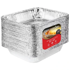 Steam Table Tin Pans Food Grade Disposable Foil Great for Cooking Heating Storing Prepping Food Half Size Aluminum Pans 9×13