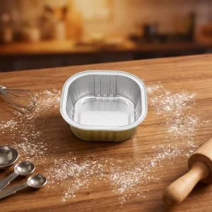 TIA Z050 Gold Food Container Wrinkle Proof Smooth Surface Foil Tray Crease Free Catering Tray Stackable Foil Tray