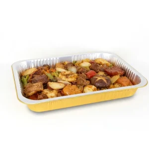 Thick-Walled Disposable Rectangle Food-Grade Aluminum Foil Containers with Microwavable Foil Lids for Snacks