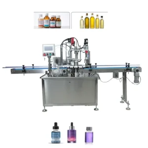 Top tier Rotary Automated Liquid Filling Capping Machine 4 Heads 40BPM ±0.5% Syrups Oils Beverages Juices Home Care Products