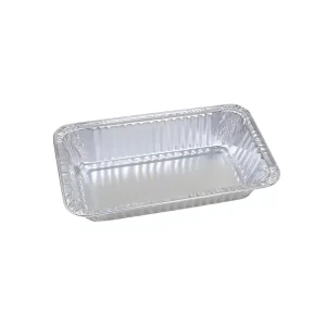 Topwell Disposable Pulp Moulding Rectangle Aluminium PET Foil Pan Container Plastic Lid Baking 500ml Capacity Food Grade