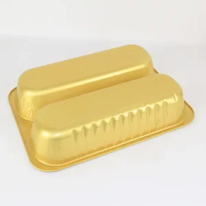 Two-Section Rectangular Aluminum Foil Delivery Box with Foil Lid