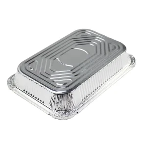 Various-Size Disposable Rectangular Aluminum Foil Container Tray with PP Plastic Lid for Catering and Baking