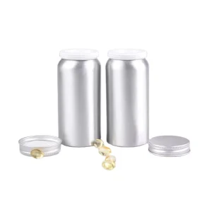 Vitamin Aluminum Metal Cans Empty 100ml 120ml Good Sealing Wide Mouth Supplement Bottle Aluminum Vitamin Bottles