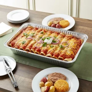 WB 528 9700ml Heavy Duty Food Grade Aluminum Foil Container High Temperature Sterilization Disposable Foil Lid Baking Pan for