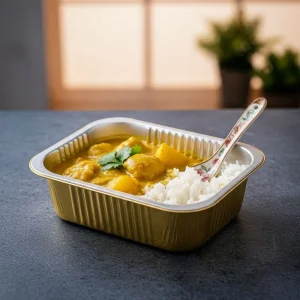 WB 7*5Inch Distributor Exclusive Heavy Duty Rectangle Foil Containers with PP Plastic Lid Microwavable & Food Grade 930ml