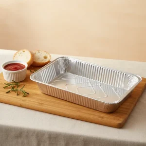 WB Free Sample 9700ml 328oz Large Size Aluminum Foil Container Full Size Deep Rectangle Baking Tray Sheet Lid Food Grade