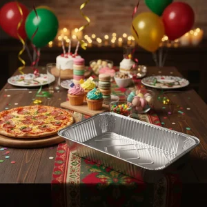 WB Full Size Foil Tary 528*328*86mm 9700ml Roast Pan Aluminum Food Container Foil Lid Food Grade Disposable Packaging Boxes