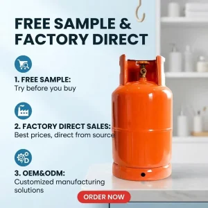 Wangchen Steel Cooking LPG Gas Cylinder 12.5kg Low Pressure for Honduras, Dominica, and Guatemala